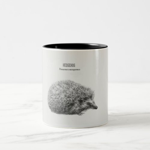 Hedgehog Drawing Two_Tone Coffee Mug