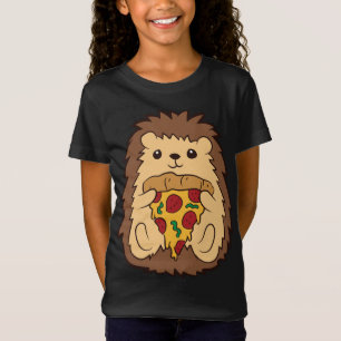 Hedgehog Eating Pizza Fast Food Pizza Hedgehog T-Shirt