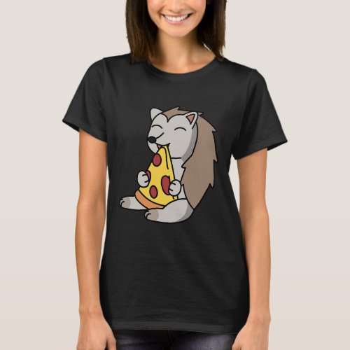 Hedgehog Eating Pizza Pet T_Shirt