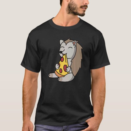 Hedgehog Eating Pizza Pet   T_Shirt