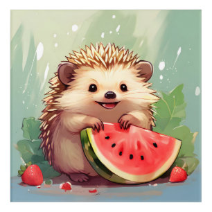  Hedgehog enjoying a piece of watermelon Acrylic Print