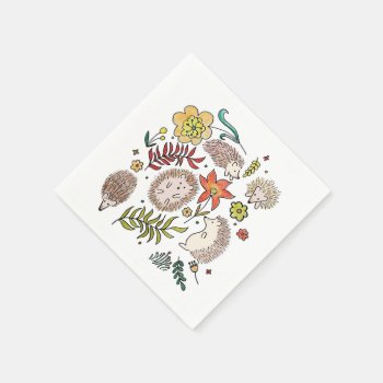 Hedgehog Field Napkins by CuteLittleTreasures at Zazzle