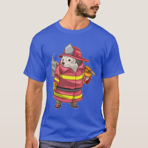 Hedgehog Firefighter Ax Fire department T-Shirt