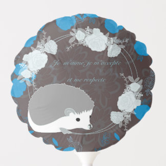 hedgehog, flower of life, blue, mandala, zen, chak balloon