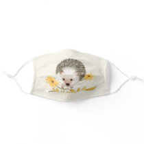 Hedgehog Flowers Cloth Face Masks