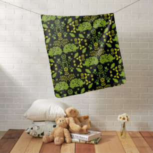 Hedgehog Folk Art Baby Blanket