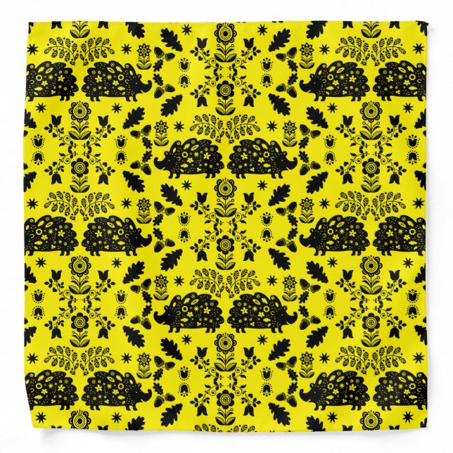 Hedgehog Folk Art Bandana (Front)