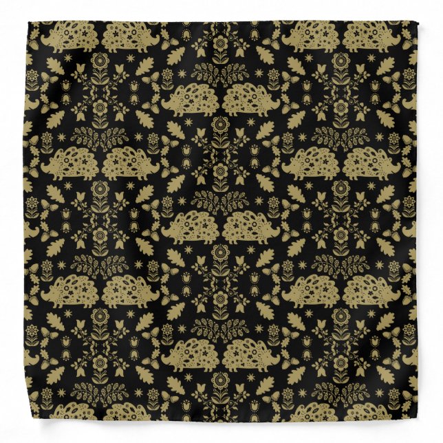 Hedgehog Folk Art Bandana (Front)