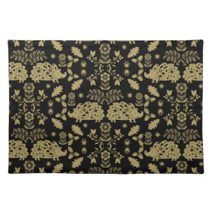 Hedgehog Folk Art Cloth Placemat
