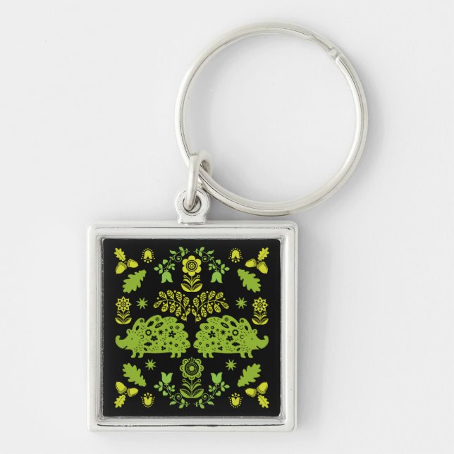 Hedgehog Folk Art Keychain (Front)