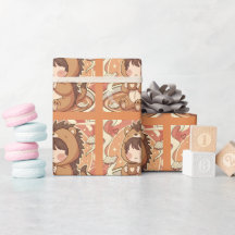 Hedgehog Forest Gift Wrapping Paper