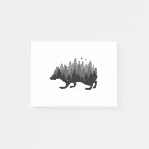 Hedgehog Forest Gray Color Design Post-it Notes