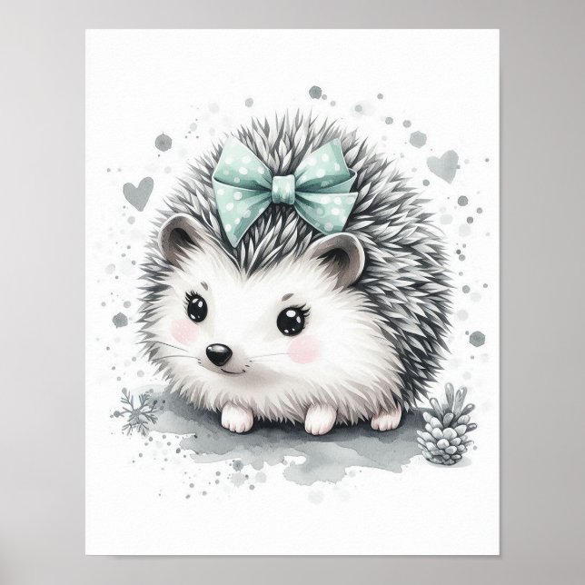 Hedgehog Forest Nursery Wall Art (Front)