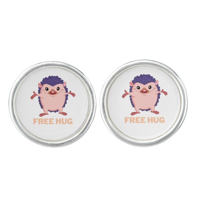hedgehog free hug cufflinks (Front)