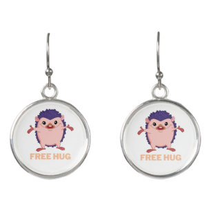 hedgehog free hug earrings