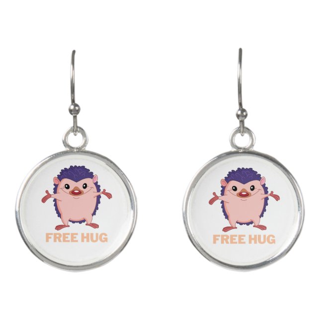hedgehog free hug earrings (Front)
