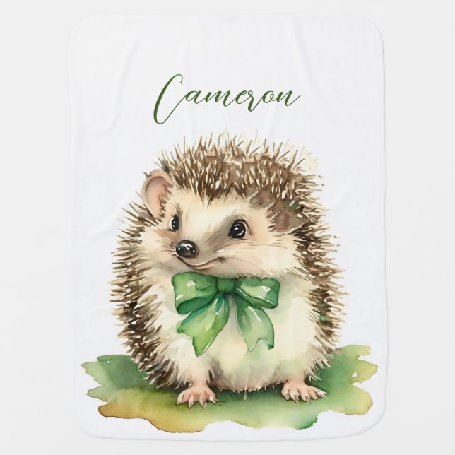 Hedgehog Gender Neutral Baby Blanket (Front)