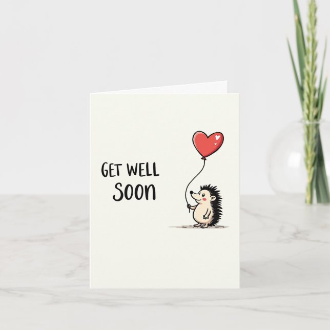 Hedgehog Get Well Card (Front)