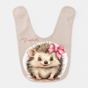 Hedgehog Girl  Baby Bib