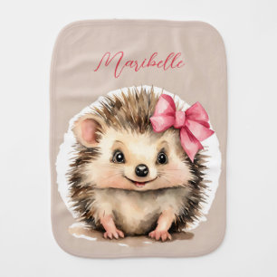 Hedgehog Girl  Baby Burp Cloth