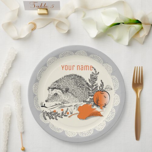 Hedgehog graphicart paper plates