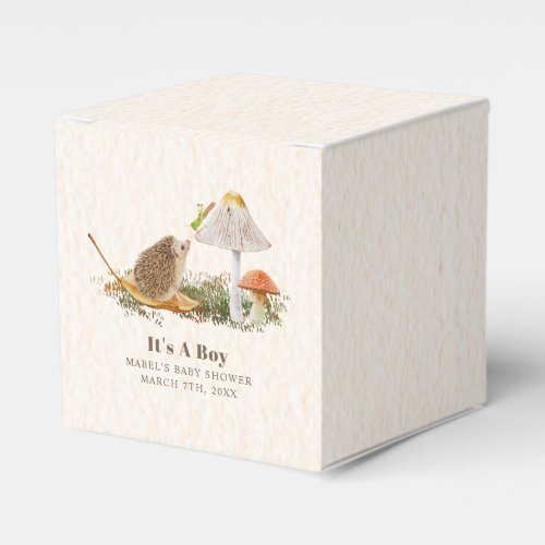 Hedgehog Grasshopper Mushroom Woodland Baby Shower Favor Boxes