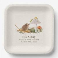 Hedgehog Grasshopper Mushroom Woodland Baby Shower