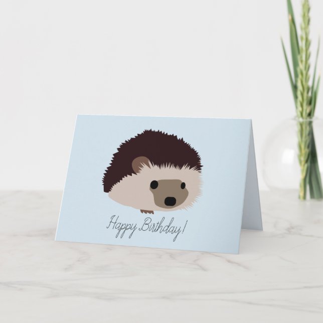 Hedgehog Happy Birthday Card (Front)