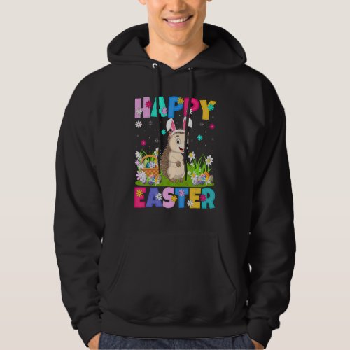 Hedgehog  Happy Easter Bunny Hedgehog Easter Sunda Hoodie