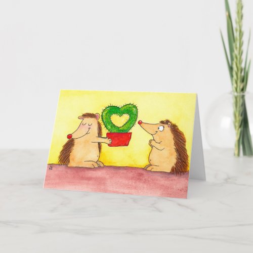 Hedgehog Heart Cactus by Nicole Janes Card
