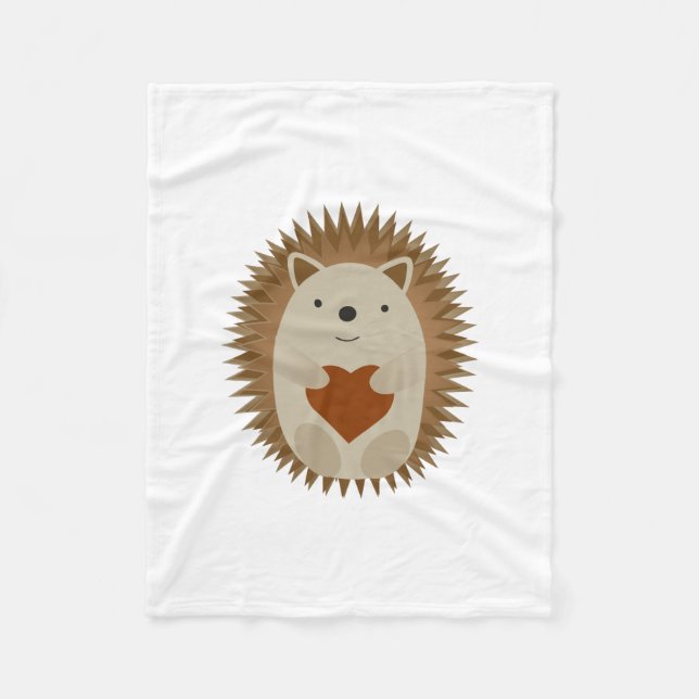 Hedgehog Heart Fleece Blanket (Front)