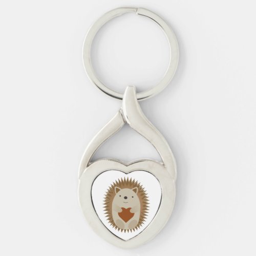 Hedgehog Heart Keychain