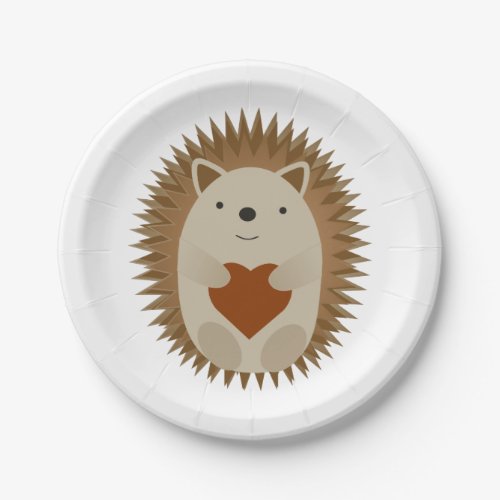 Hedgehog Heart Paper Plates