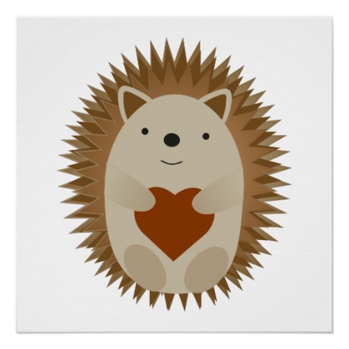 Hedgehog Heart Poster