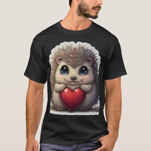  Hedgehog Hearts Whimsical T_Shirt Designs