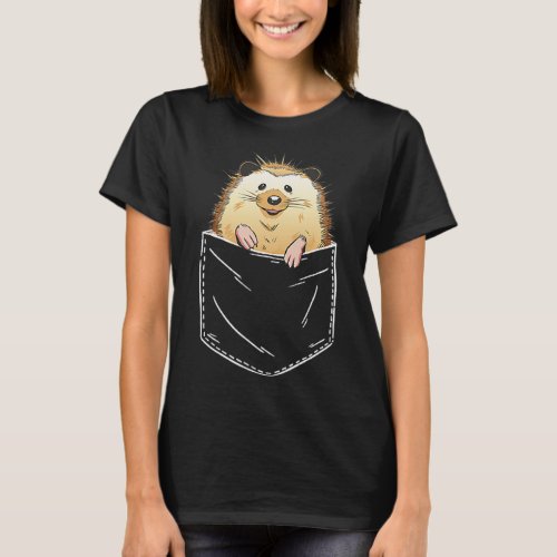 Hedgehog Hedgehogs Prickly Hoglet Pocket T_Shirt