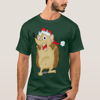 Hedgehog Holiday Santa T-Shirt