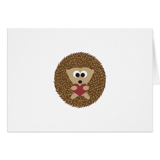 Hedgehog Hugging heart Cards (Front Horizontal)