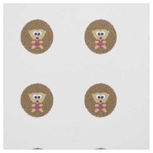 Hedgehog Hugging Heart Fabric