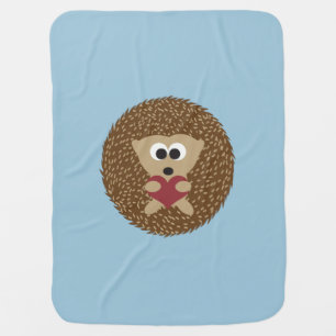 Hedgehog Hugging Heart Receiving Blanket