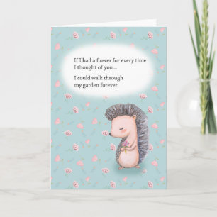 Hedgehog I love you Anniversary Valentine's Day Card