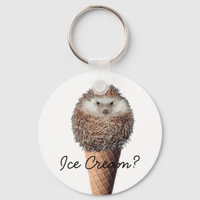 Hedgehog Ice Cream Keychain (Front)