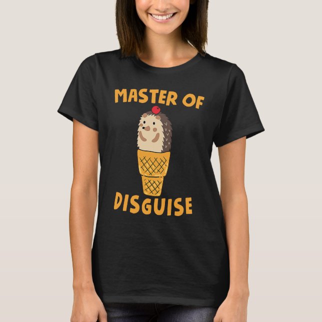 Hedgehog in an Ice Cream Cone  Fun Hedge Hog T-Shirt (Front)