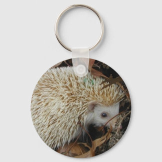 hedgehog in leaves keychain