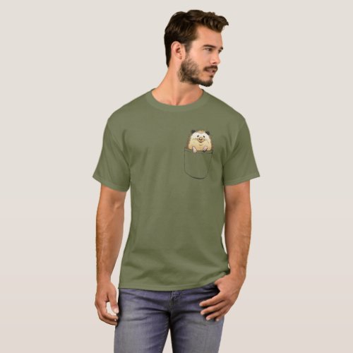 Hedgehog in pocket t_shirt design