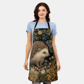 Hedgehog in the Forest William Morris style Apron (Worn)