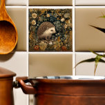 Hedgehog In The Forest William Morris Style Ceramic Tile at Zazzle