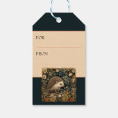 Hedgehog in the Forest William Morris style Gift Tags (Back)
