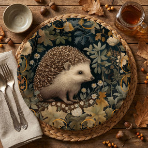 Hedgehog in the Forest William Morris style Paper Plates