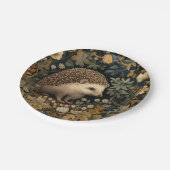 Hedgehog in the Forest William Morris style Paper Plates (Angled)